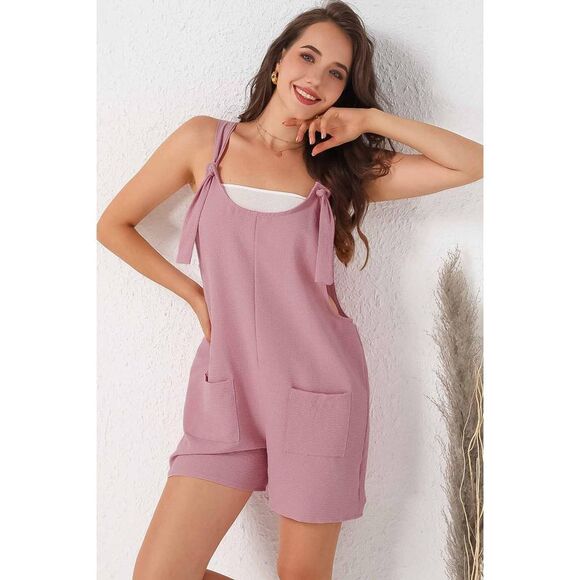 Azura Exchange  Textured Romper with Adjustable Straps - Picture 7 of 8